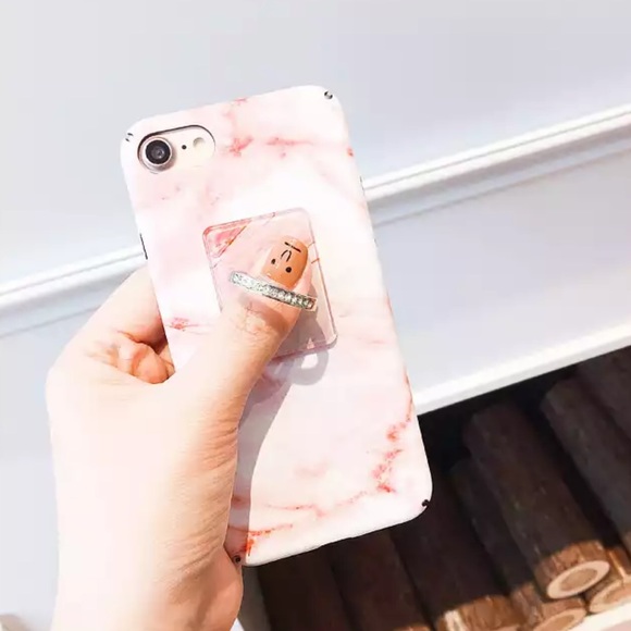 📲 White marble & rhinestone ring phone holder💍💍 - Picture 4 of 4